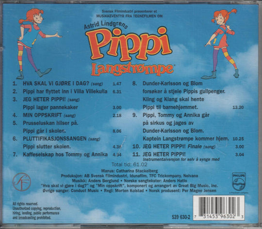 Astrid Lindgrens Pippi Langstrømpe - Originalmusikk fra TV-serien og filmene. 1999. . CD.