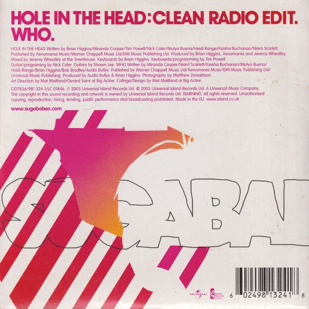 Sugababes – Hole In The Head. 2003. CD-singel.