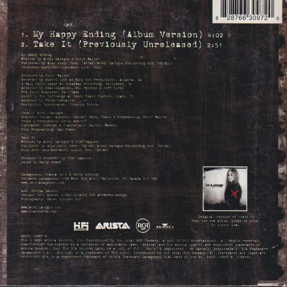 Avril Lavigne – My Happy Ending. 2004. CD-singel.