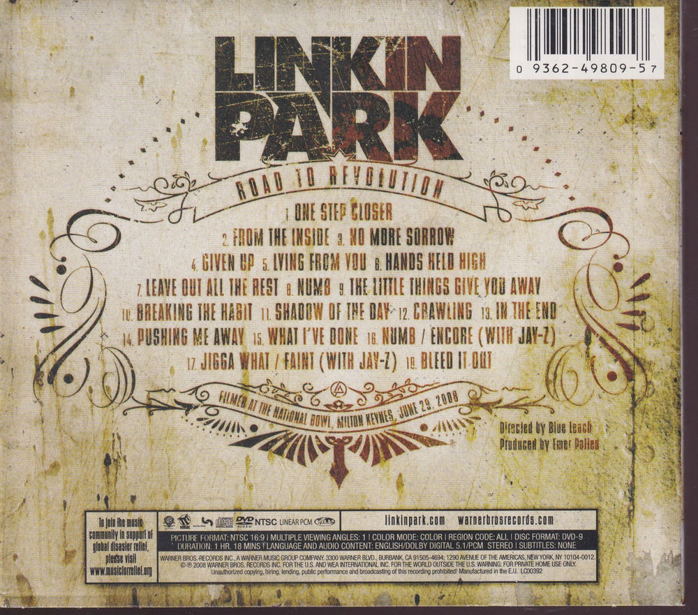Linkin Park – Road To Revolution: Live At Milton Keynes. 2008. CD+DVD.
