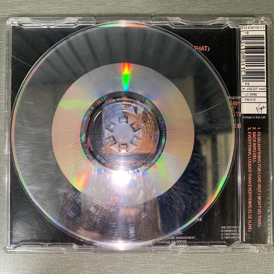Meat Loaf – I'd Do Anything For Love (But I Won't Do That). 1993. CD-singel.
