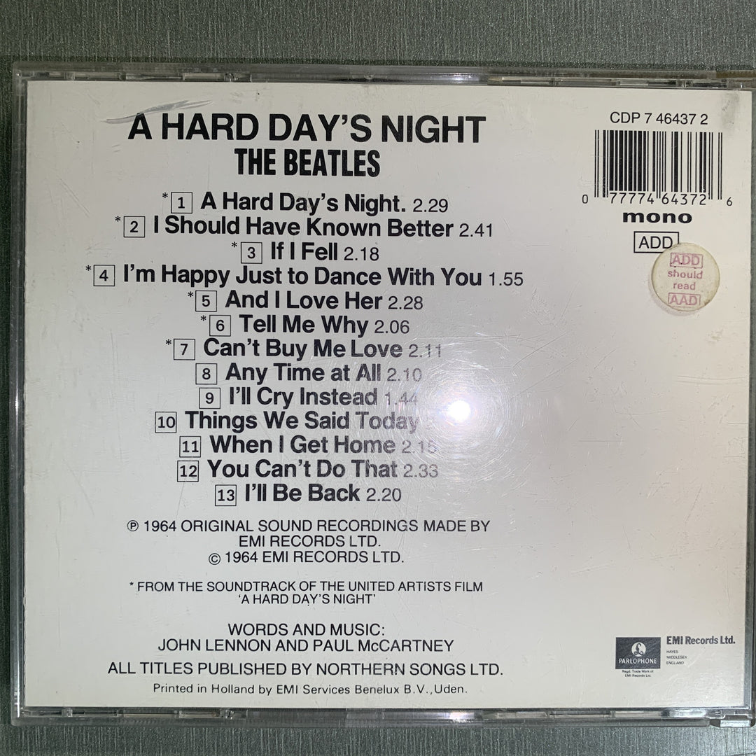 The Beatles – A Hard Day's Night. 1964. CD.