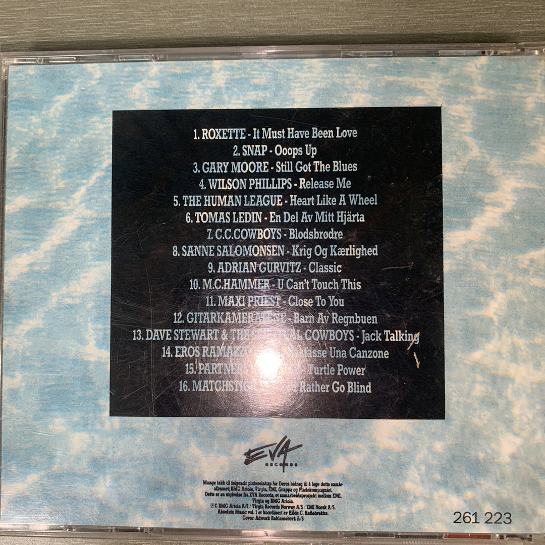 Absolute Music 1 – 16 topper fra norske hitlister. 1990. CD.