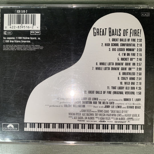 Jerry Lee Lewis – Great Balls Of Fire! (Original Motion Picture Soundtrack). 1989. CD.