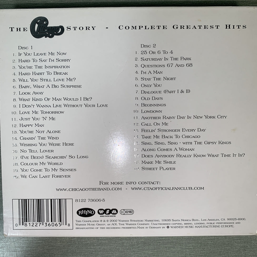 Chicago – The Chicago Story: Complete Greatest Hits. 2002. 2CD.