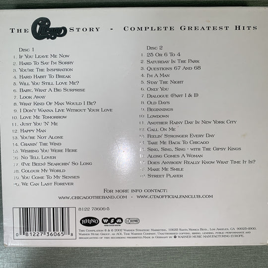 Chicago – The Chicago Story: Complete Greatest Hits. 2002. 2CD.