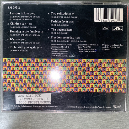 Level 42 – Running In The Family. 1987. CD.