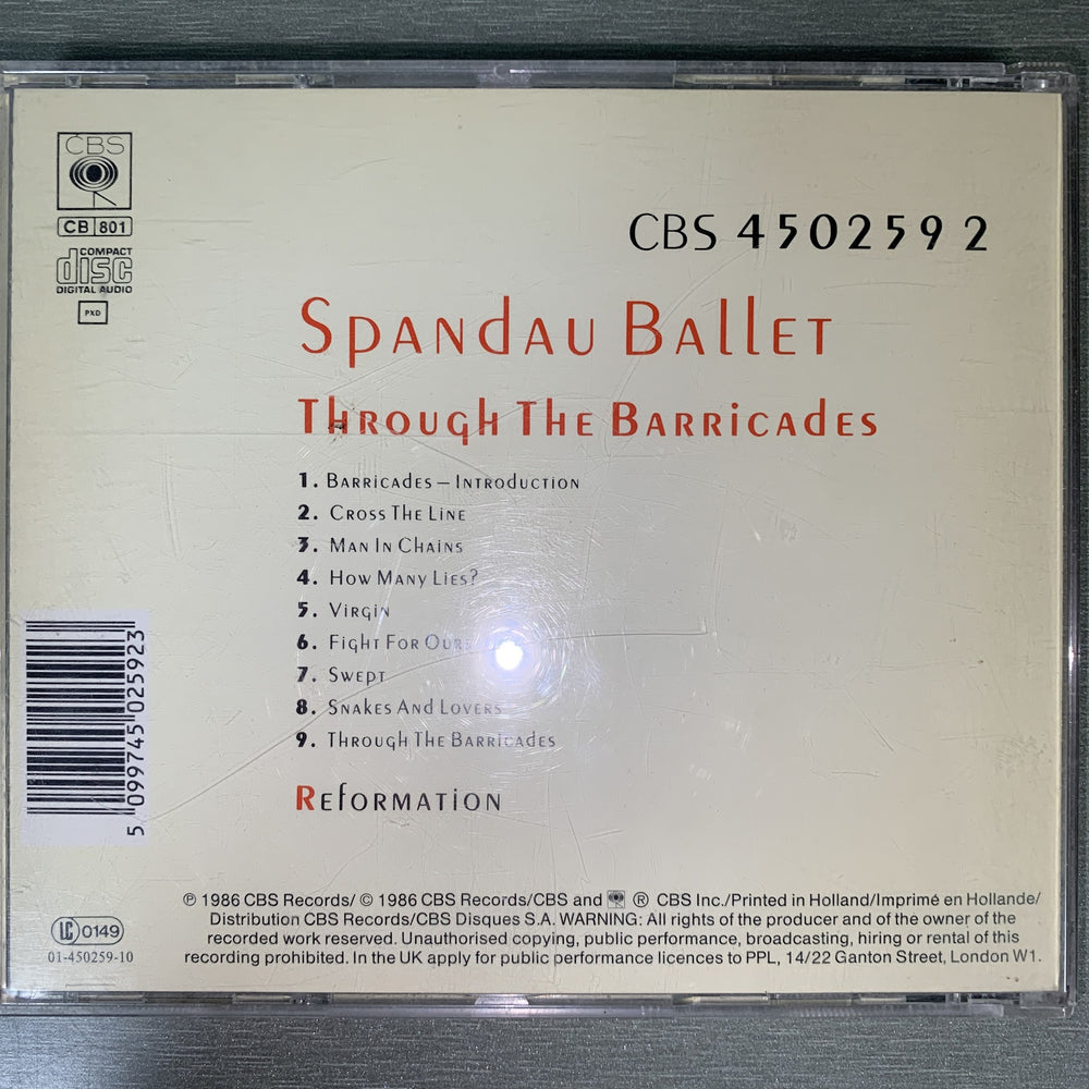 Spandau Ballet – Through The Barricades. 1986. CD.