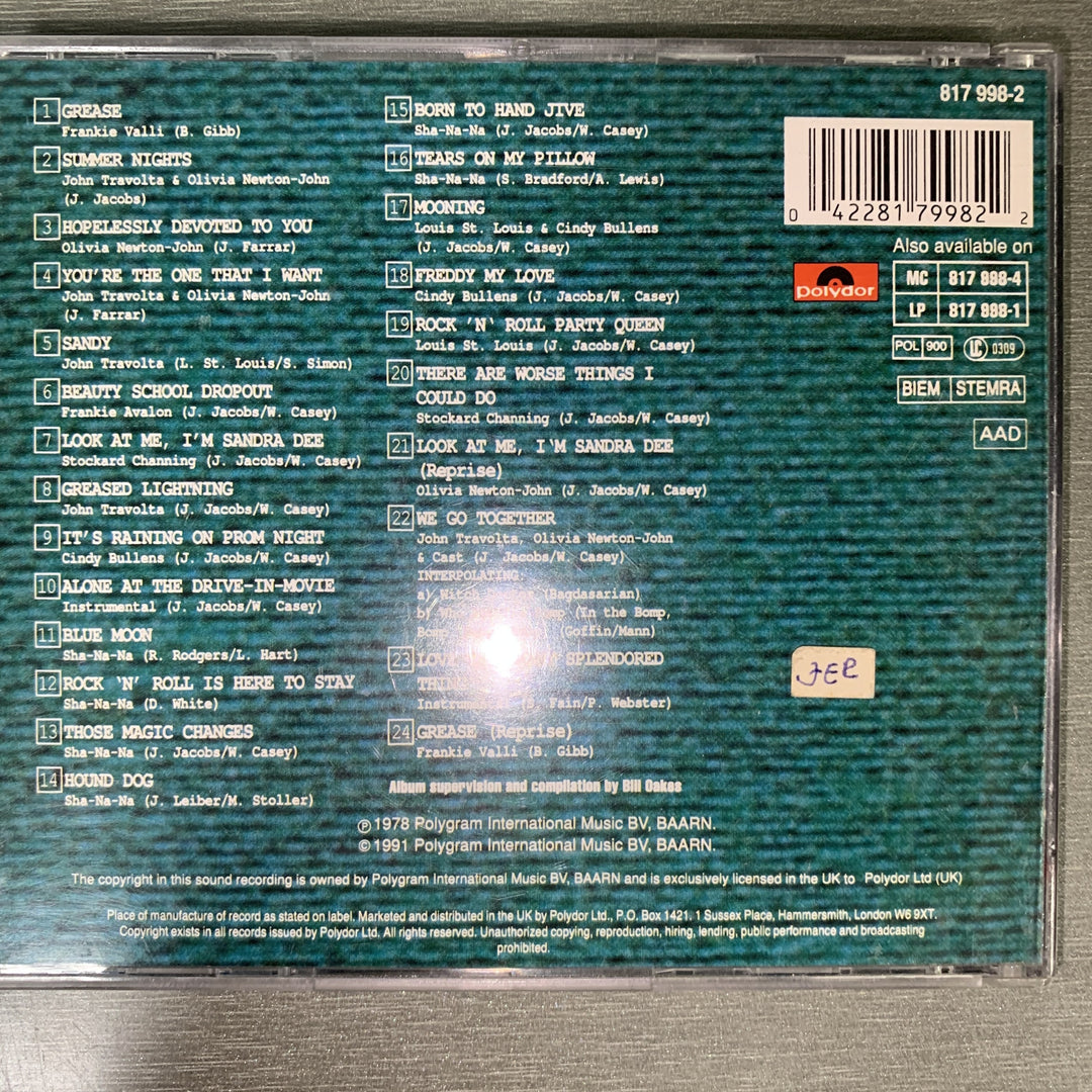 Grease (The Original Soundtrack From The Motion Picture). 1978. CD.