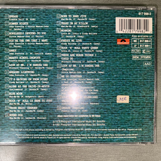 Grease (The Original Soundtrack From The Motion Picture). 1978. CD.