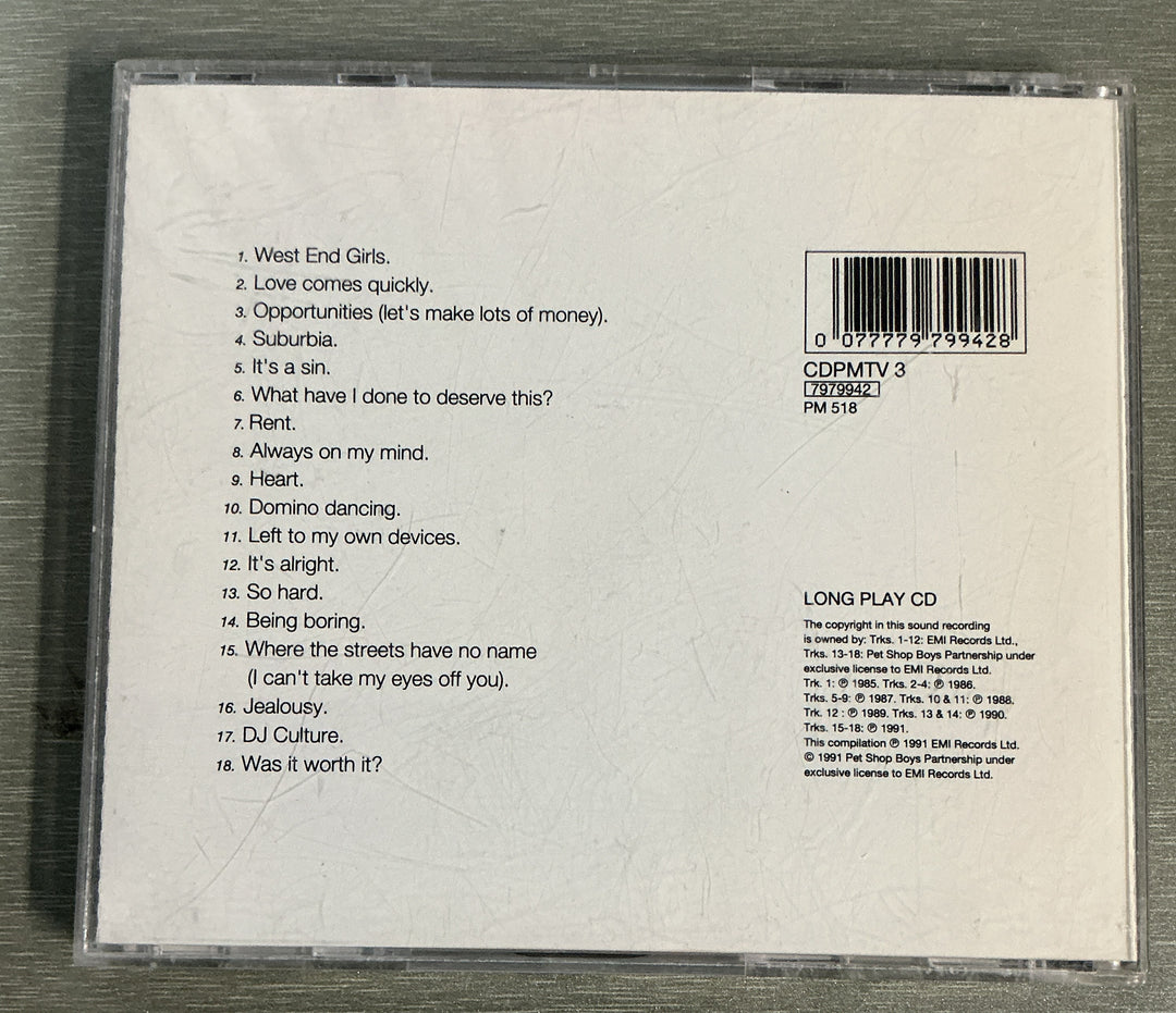 Pet Shop Boys – Discography (The Complete Singles Collection). 1991. CD.