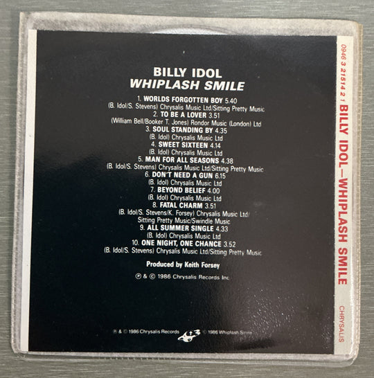 Billy Idol – Whiplash Smile. 1986. CD.