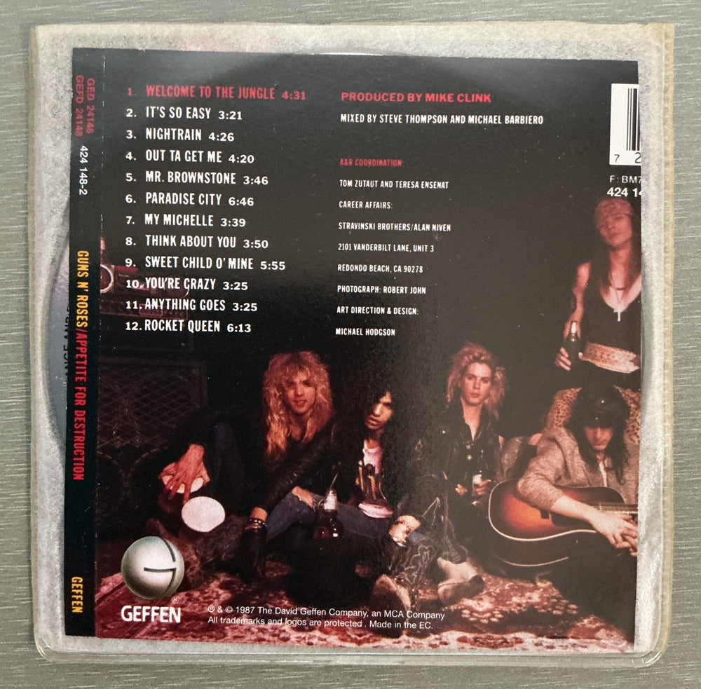 Guns N' Roses – Appetite For Destruction. 1987. CD.