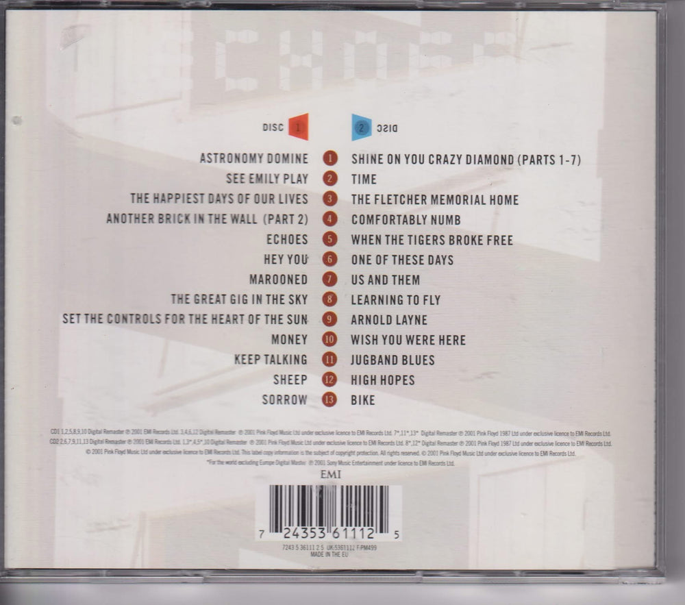 Pink Floyd – Echoes: The Best Of Pink Floyd. 2001. 2CD.