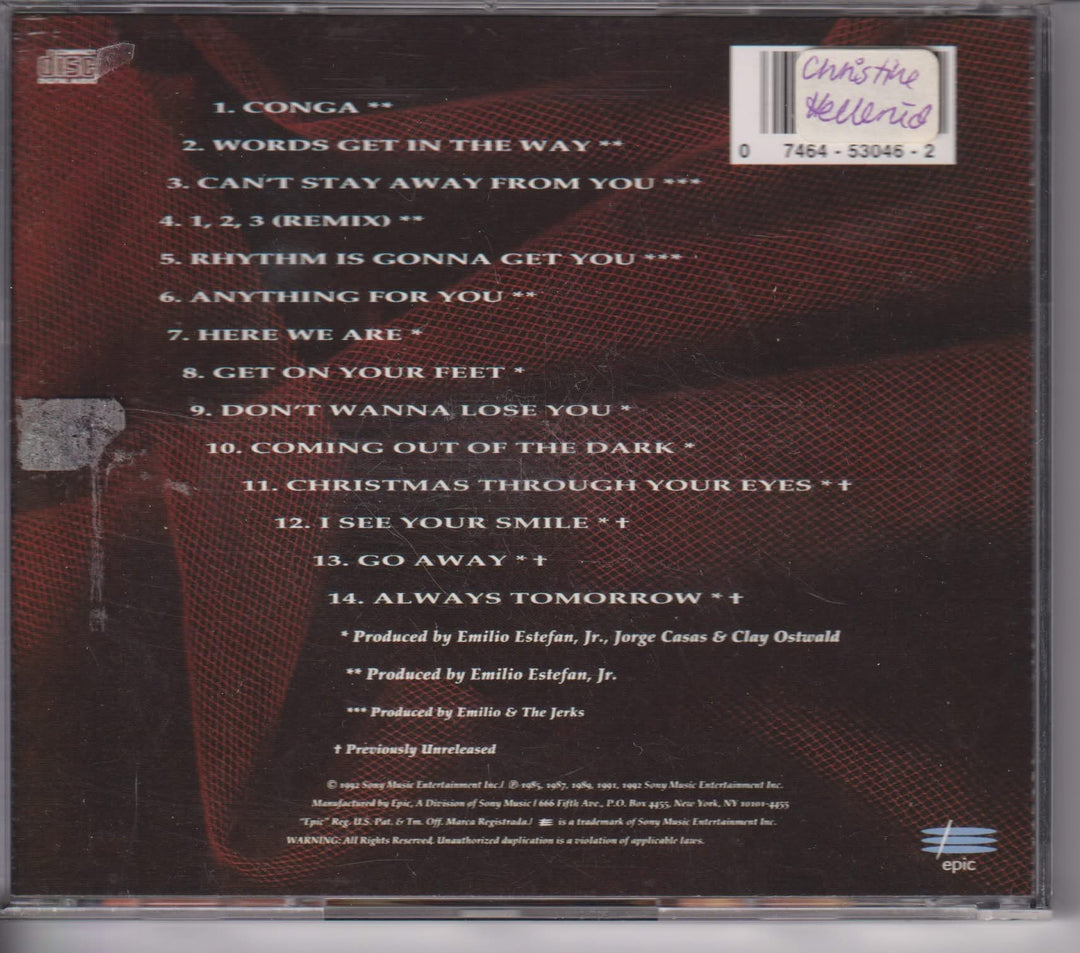 Gloria Estefan – Greatest Hits. 1992. CD.