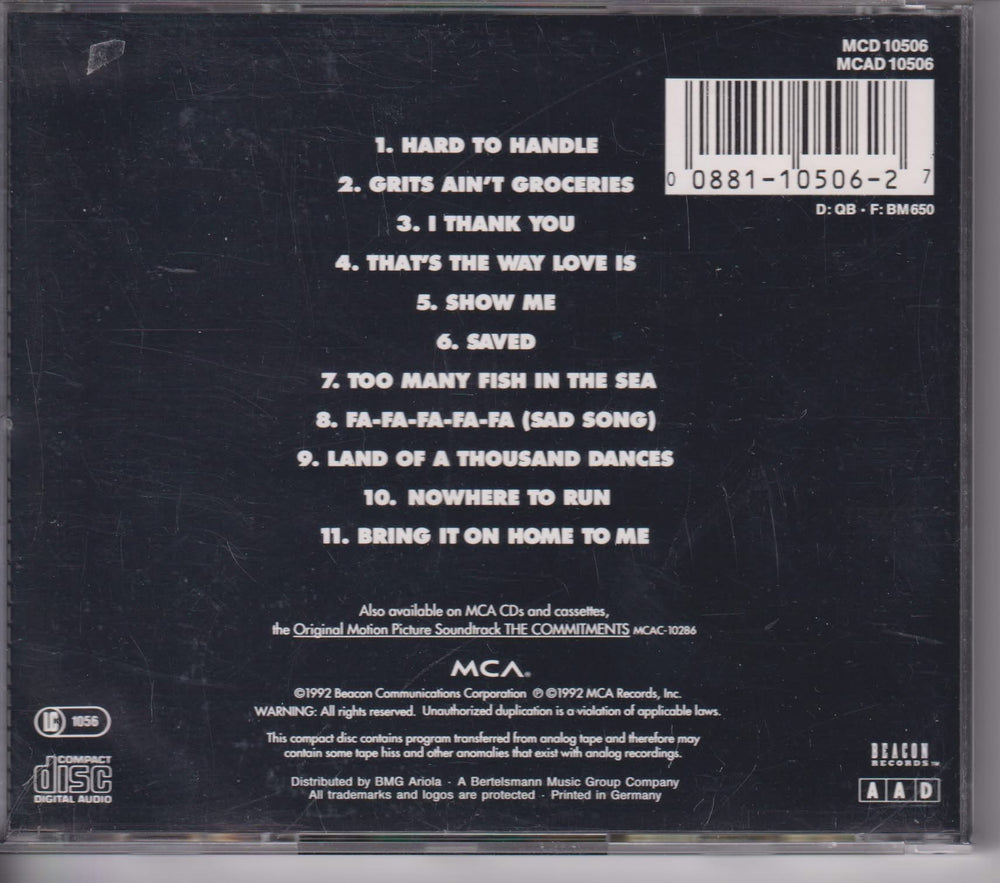 The Commitments – The Commitments Vol. 2. 1992. CD.