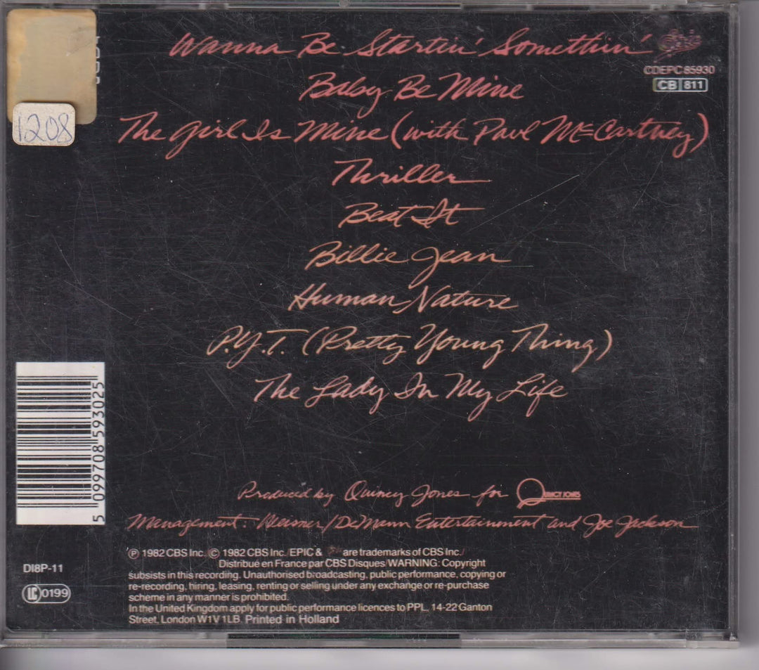 Michael Jackson – Thriller. 1982. CD.