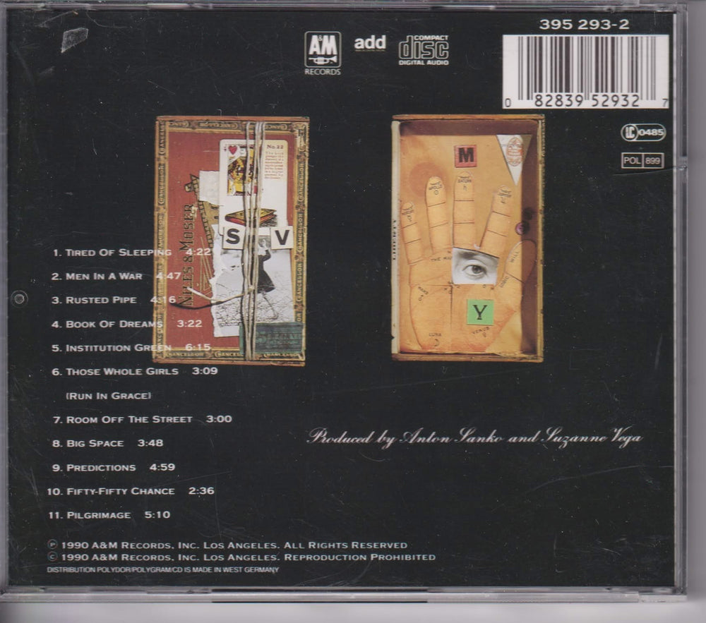 Suzanne Vega – Days Of Open Hand. 1990. CD.