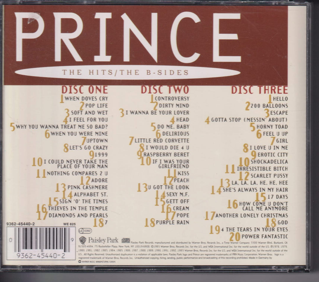 Prince – The Hits / The B-Sides. 1993. 3CD.