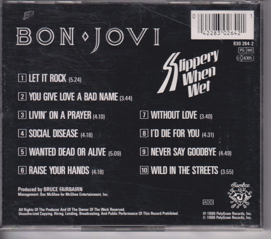 Bon Jovi – Slippery When Wet. 1986. CD.