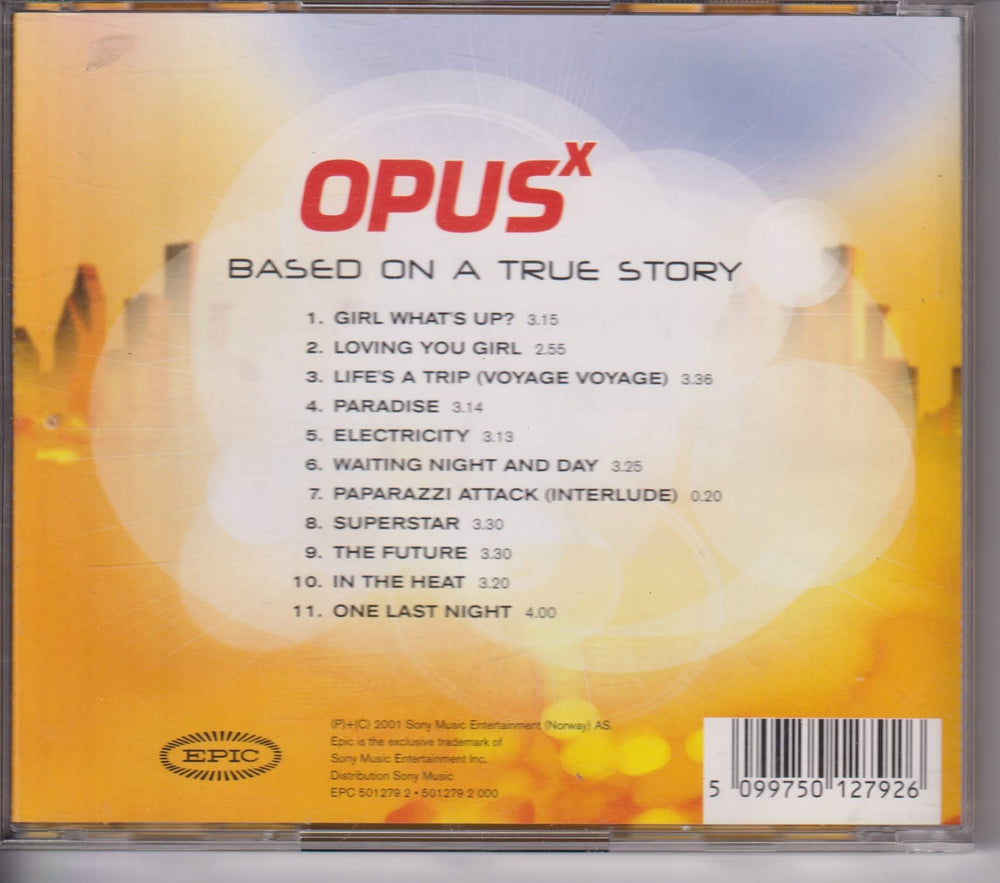 Opus X – Based On A True Story. 2001. CD.