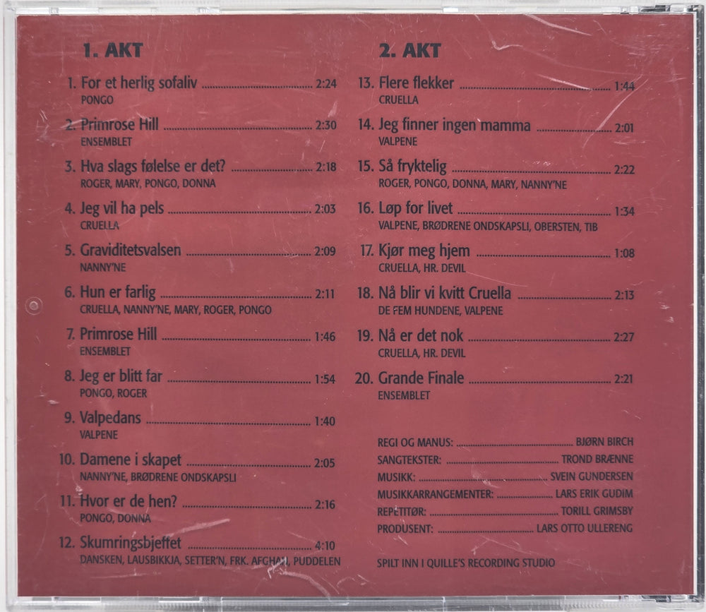 Dalmatinerne – Musikalen. 2001. CD.