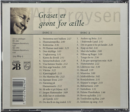 Alf Prøysen - Graset er grønt for æille. 1981/93. CD.