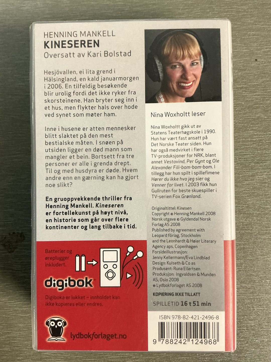 Henning Mankell. Kineseren. 2008. Lydbok på CD.