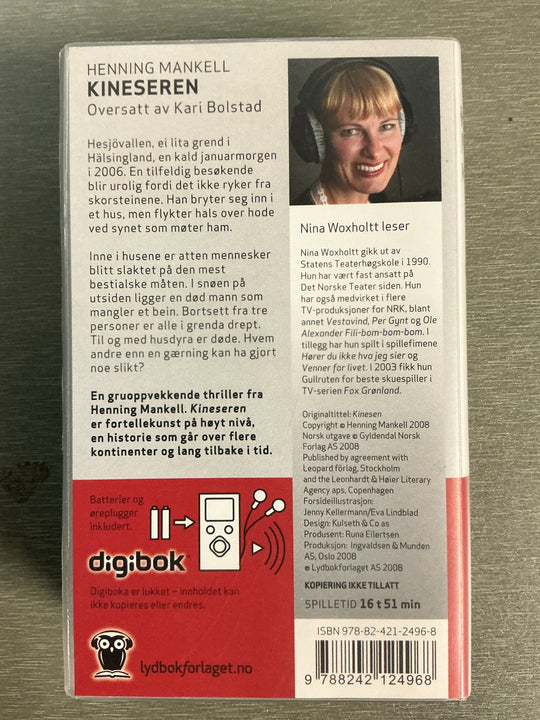 Henning Mankell. Kineseren. 2008. Lydbok på CD.
