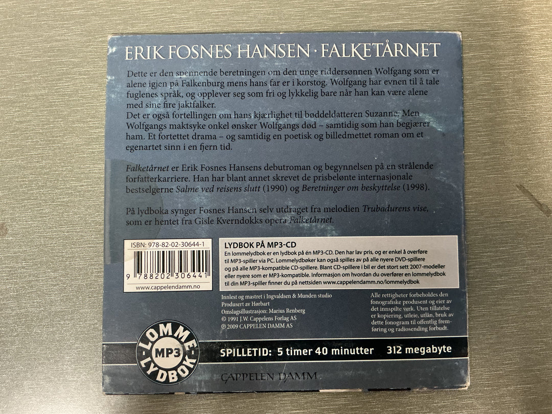 Erik Fosnes Hansen. Falketårnet. 2008. Lydbok på CD.