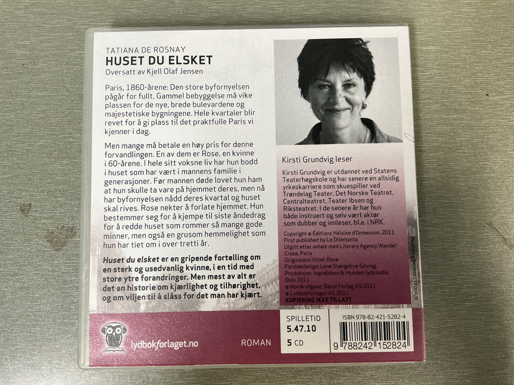 Tatiana de Rosnay. Huset du elsket. 2011. Lydbok på CD.