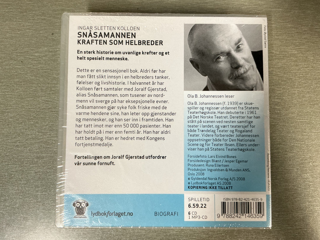 Ingar Sletten Kolloen. Snåsamannen. Lydbok på CD.