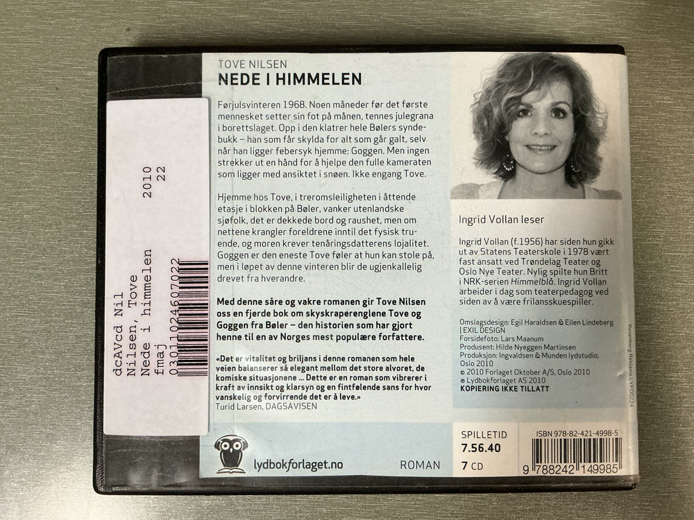 Tove Nilsen. Nede i himmelen. Lydbok på CD.