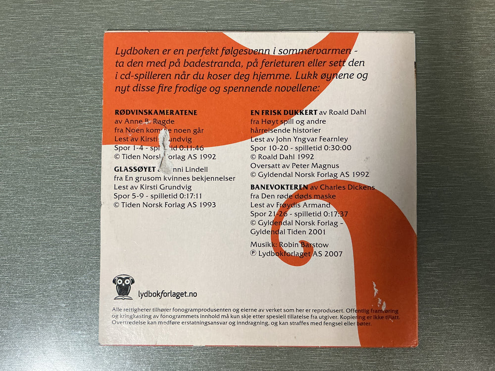 Anne B. Ragde m.fl. Utvalgte noveller. 2006. Lydbok på CD.