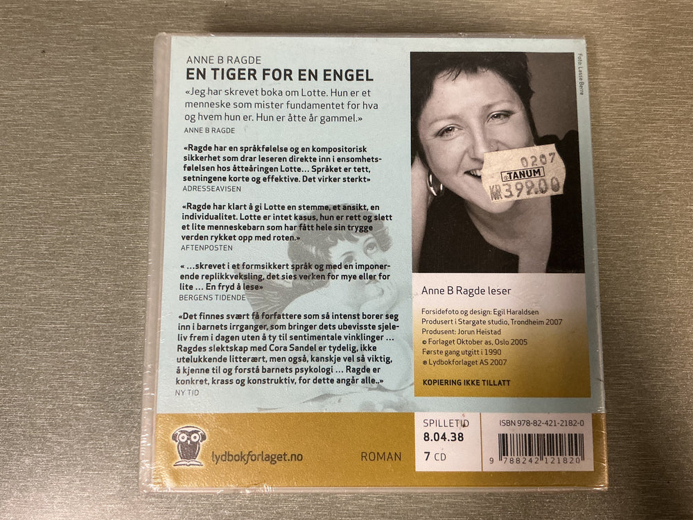 Anne B. Ragde. En tiger for en engel. 2010. Lydbok på CD.