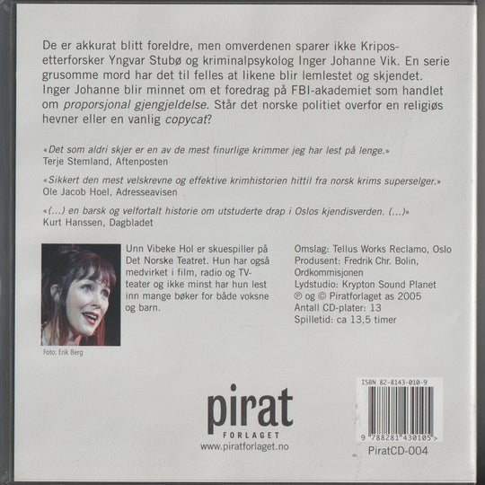Anne Holt. Det som aldri skjer. 2004. Lydbok på CD.