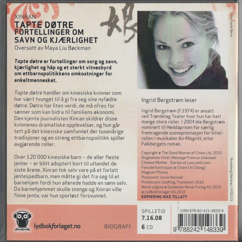 Xinran. Tapte døtre. 2011. Lydbok på CD.