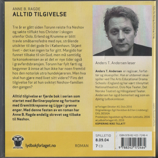 Anne B. Ragde. Alltid tilgivelse. 2016. Lydbok på CD.