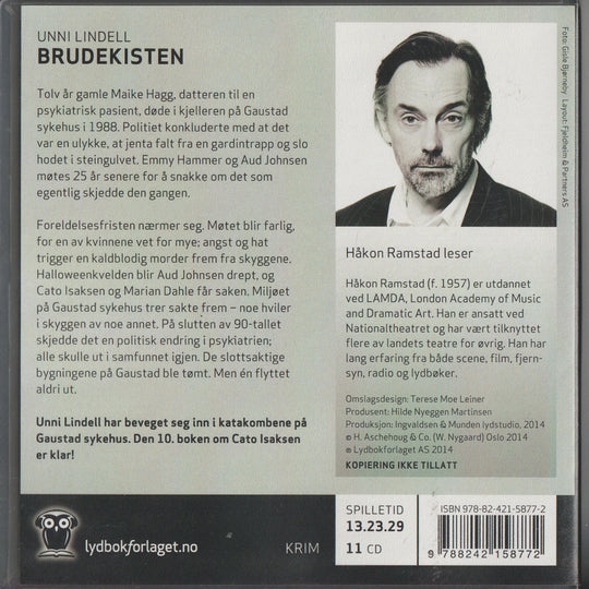 Unni Lindell. Brudekisten. 2014. Lydbok på CD.