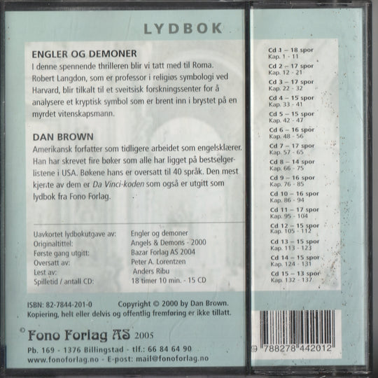 Dan Brown. Engler & demoner. 2000. Lydbok på CD.