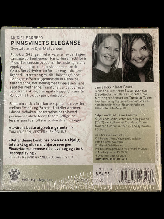 Muriel Barbery. Pinnsvinets eleganse. Lydbok på 7 CD. Ny i plast!
