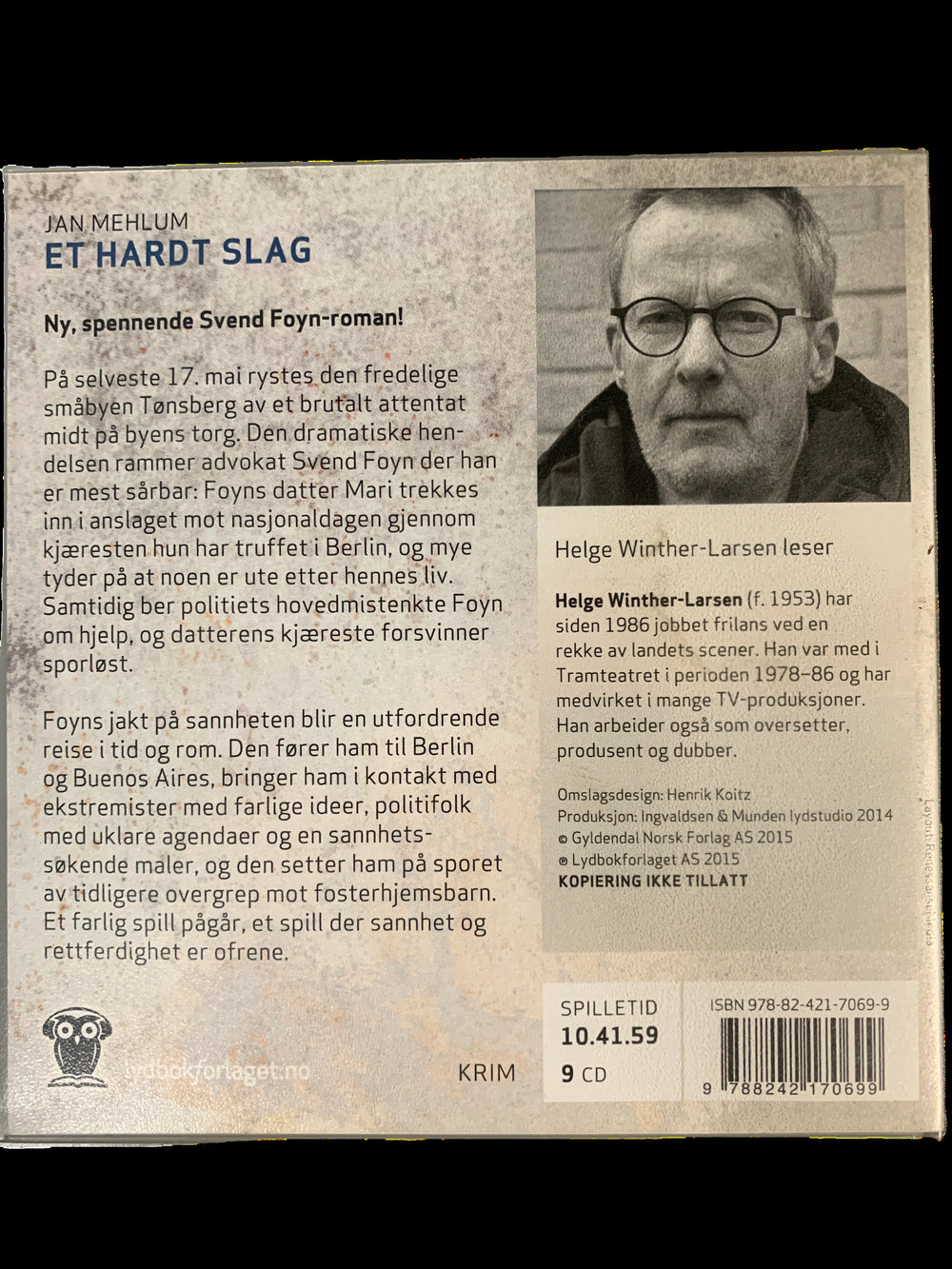 Jan Mehlum. Et hardt slag. Lydbok på 9 CD.