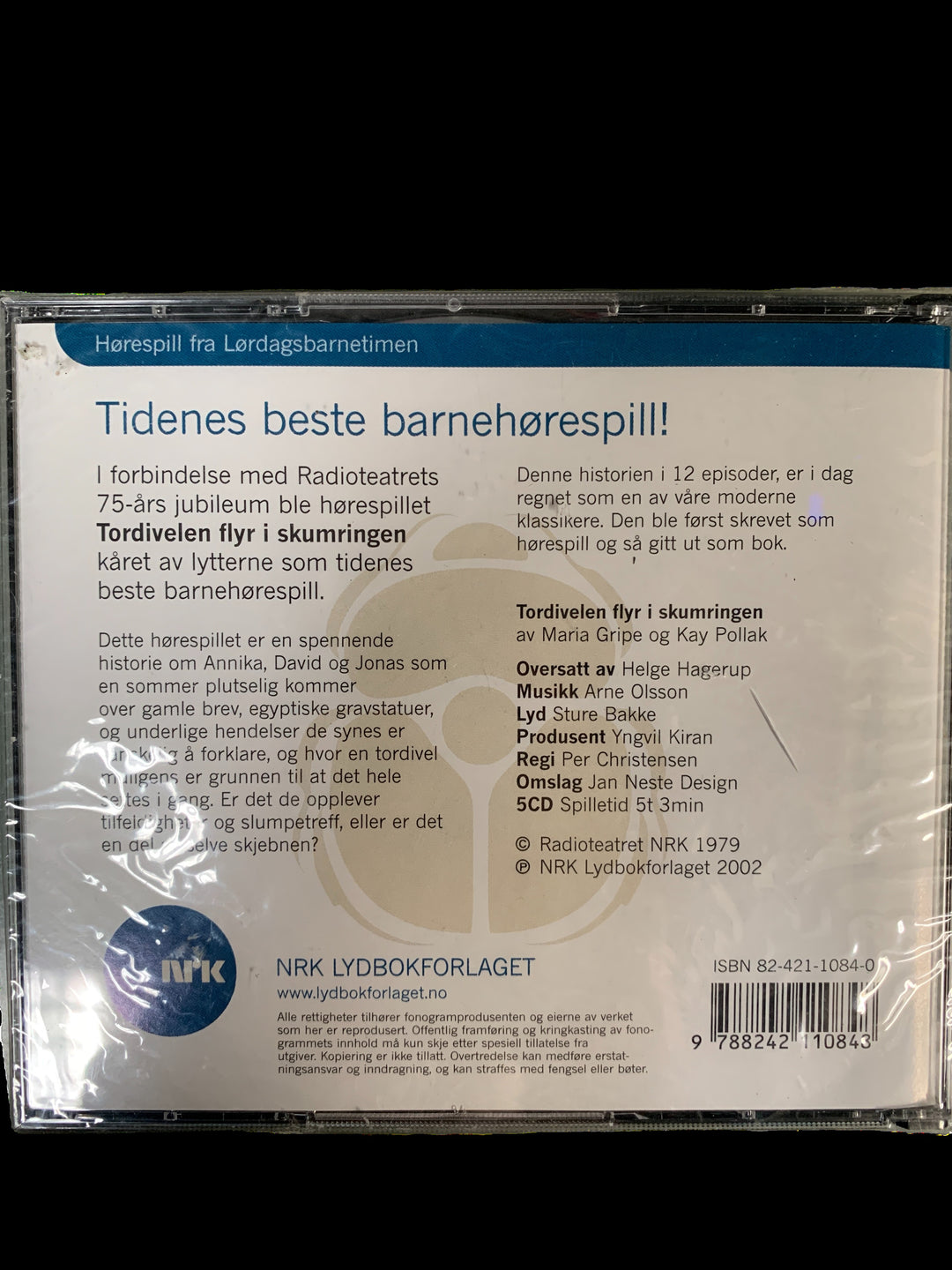 Maria Gripe og Kay Pollak. Tordivelen flyr i skumringen (NRK). Lydbok på 5 CD. Ny i plast!