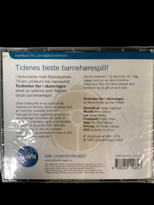 Maria Gripe og Kay Pollak. Tordivelen flyr i skumringen (NRK). Lydbok på 5 CD. Ny i plast!