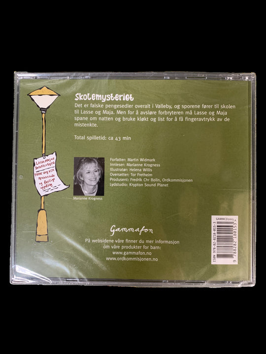 Martin Widmark. LasseMajas Detektivbyrå – Skolemysteriet. Lydbok på CD. Ny i plast!