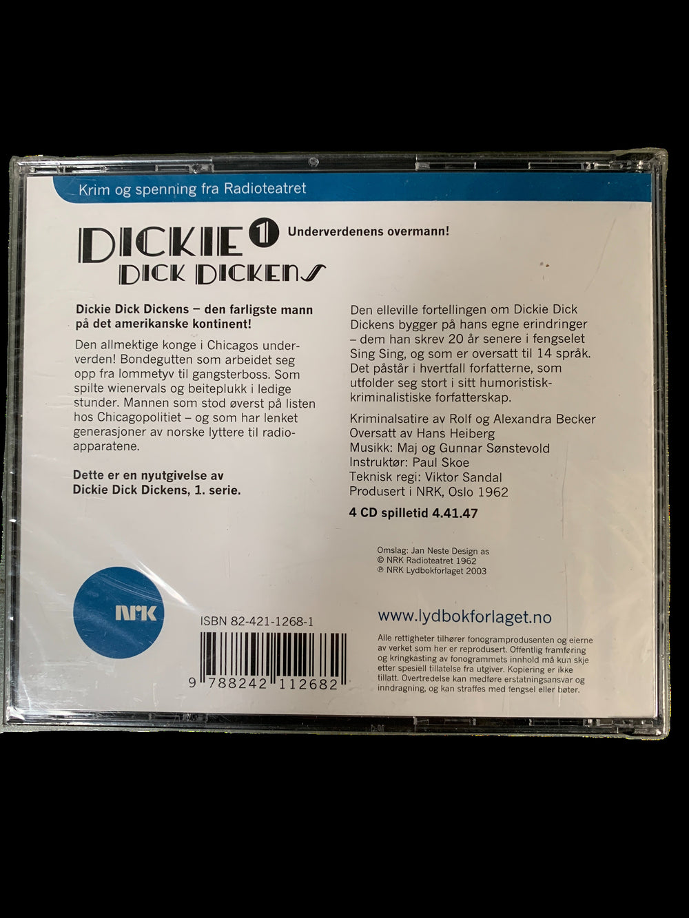 Rolf og Alexandra Becker. Dickie Dick Dickens 1 – Underverdenens overmann (NRK). Lydbok på 4 CD. Ny i plast!