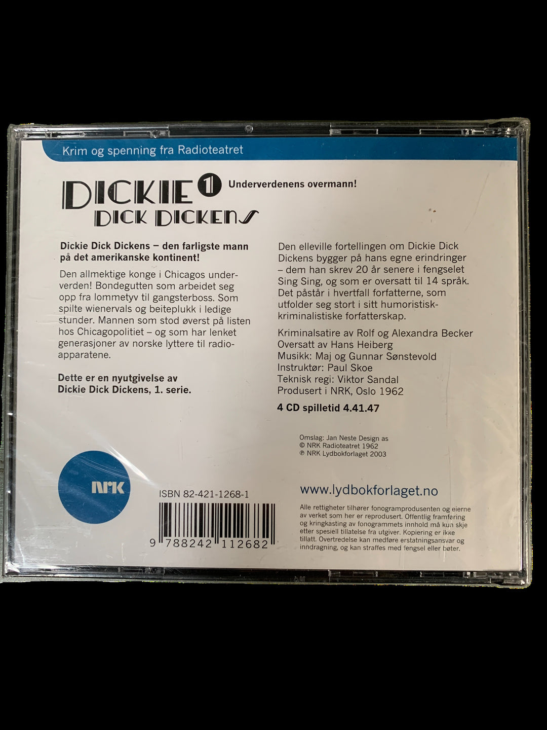 Rolf og Alexandra Becker. Dickie Dick Dickens 1 – Underverdenens overmann (NRK). Lydbok på 4 CD. Ny i plast!