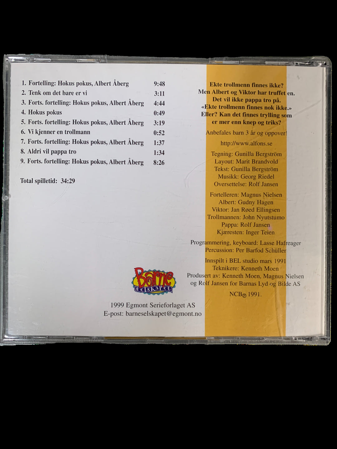 Gunilla Bergström. Hokus pokus Albert Åberg. Lydbok på CD. Ny i plast!