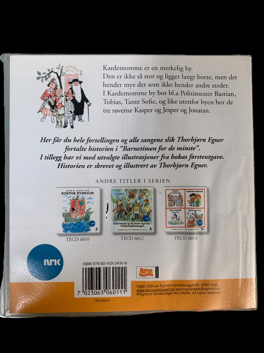 Thorbjørn Egner. Folk og røvere i Kardemomme by. Lydbok på 2 CD. Ny i plast!