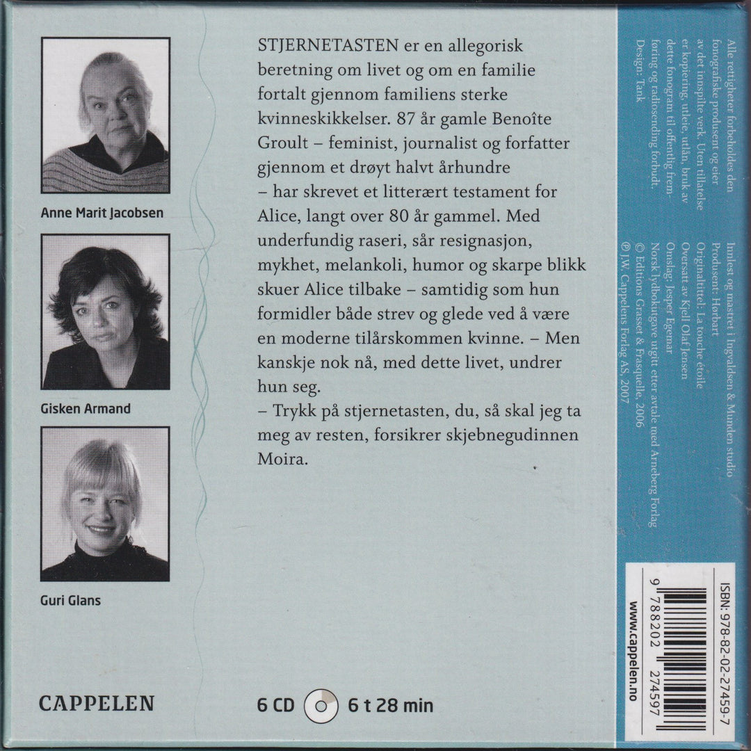 Benoîte Groult. Stjernetasten. Lydbok på 6 CD.
